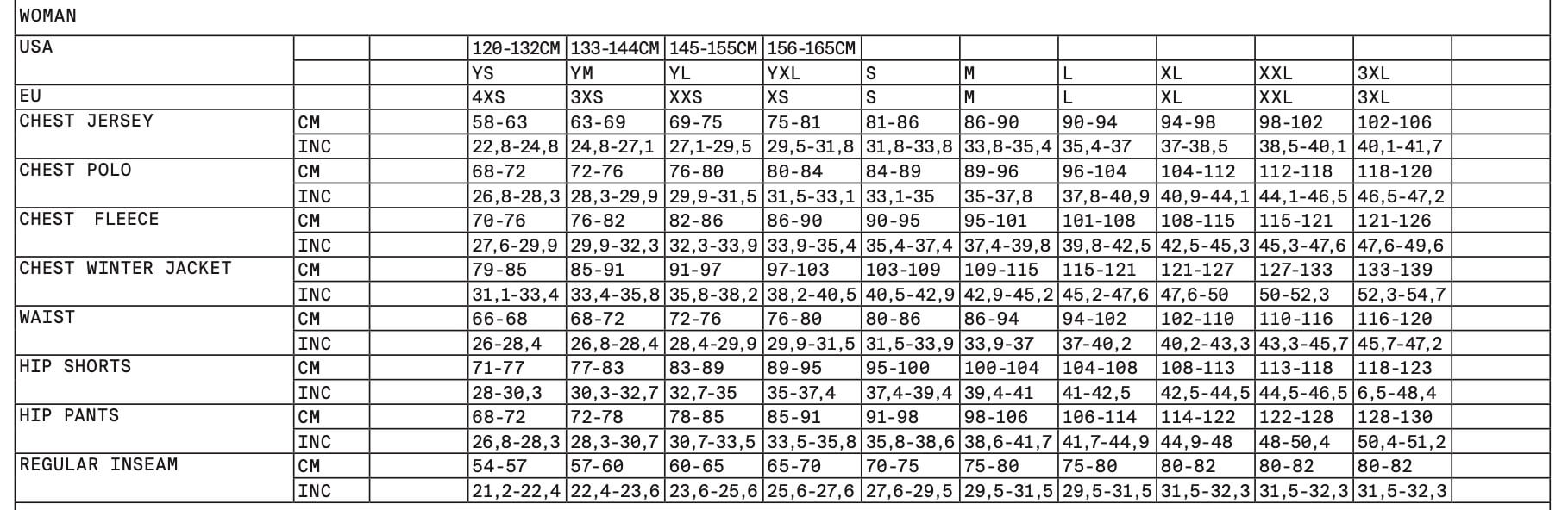 size chart 2