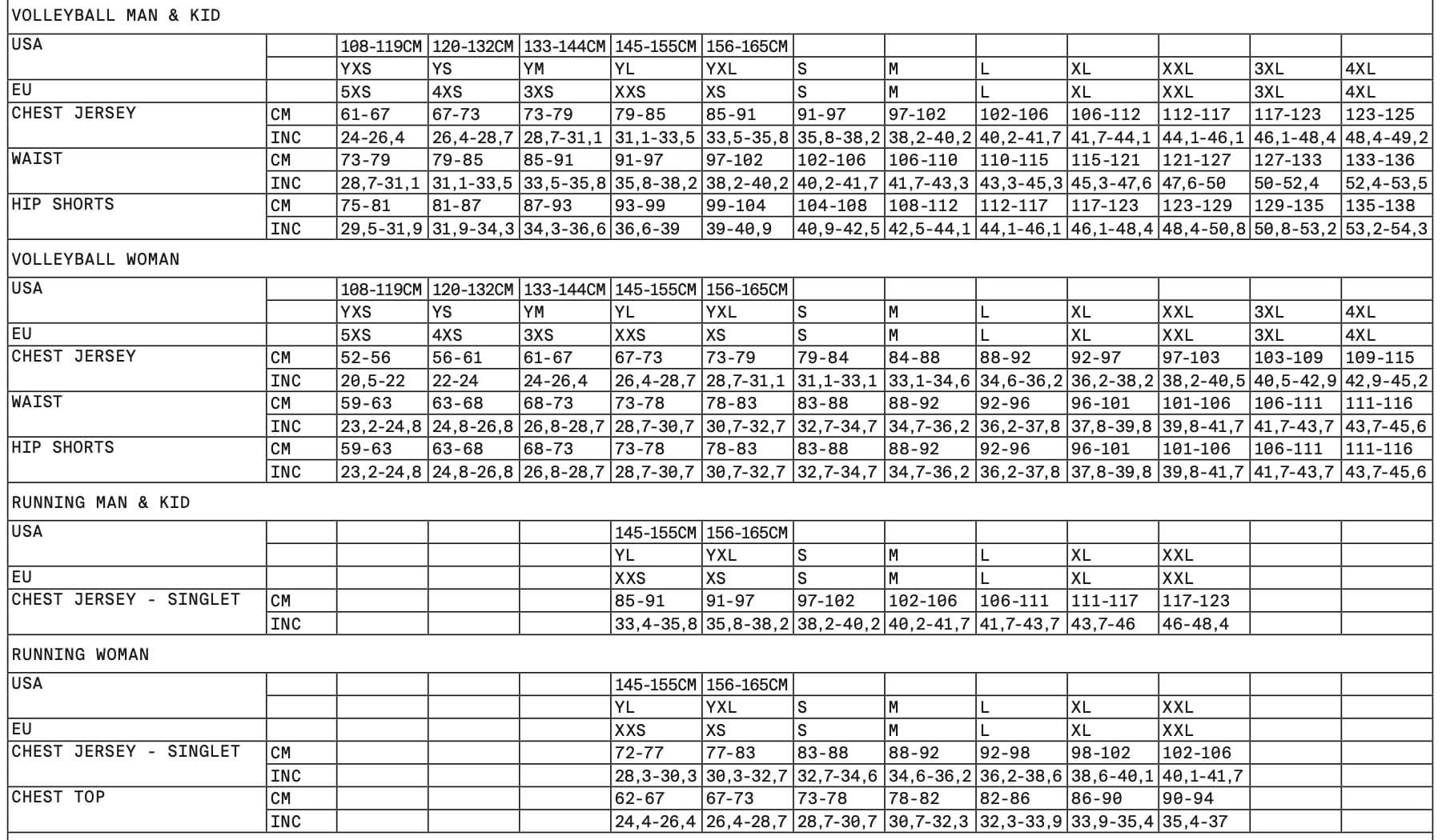 size chart 6